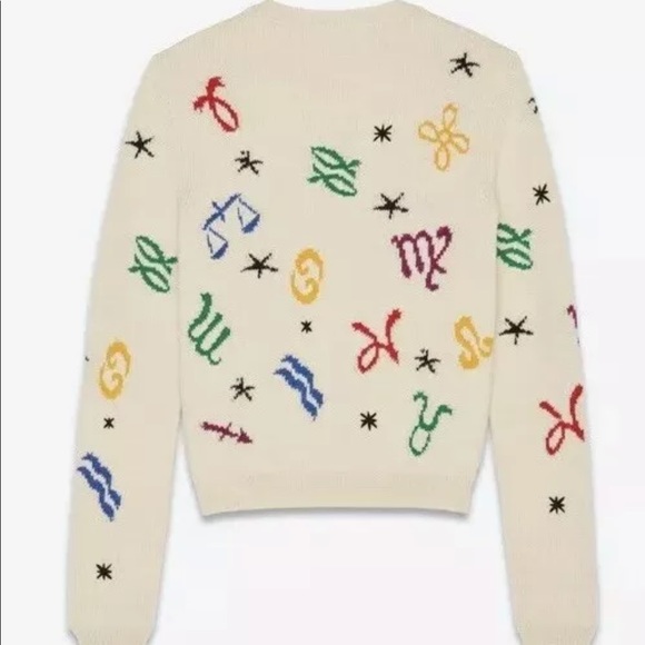 🚫SOLD Saint Laurent Zodiac Alpaca Sweater Cream - Picture 5 of 7